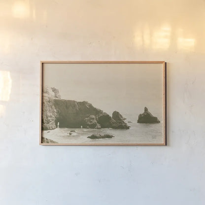 Passing Through Cove Sepia by Nathan Larson. shown as a paper print in a natural frame. Available as a archival giclee rolled canvas, fine art paper, or poster print. SKU 88486i.