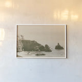 Passing Through Cove Sepia by Nathan Larson. shown as a paper print in a white frame. Available as a archival giclee rolled canvas, fine art paper, or poster print. SKU 88486i.