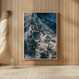 Peacock Study I by Nathan Larson. shown as over sized large wall art. Available as an archival giclee rolled canvas, fine art paper, or poster print. SKU 81192h.