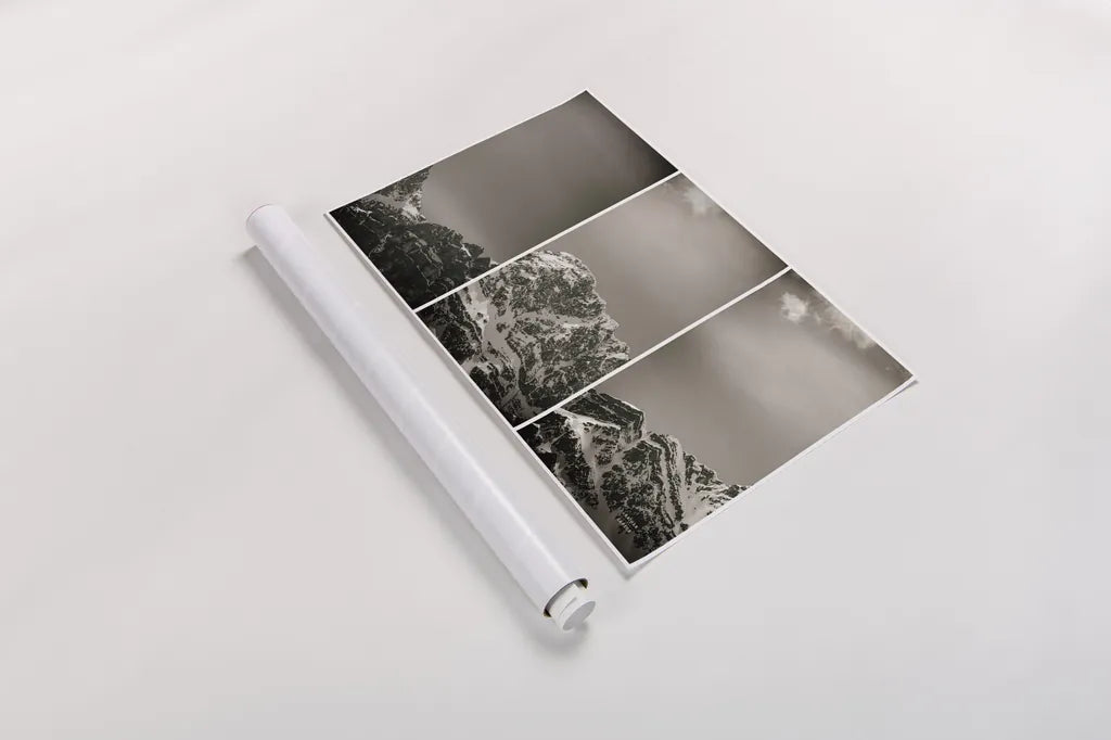 Peak Panel by Nathan Larson. shown as a rolled paper print. Available as archival giclee rolled canvas, fine art paper, or poster print. SKU 82414i.