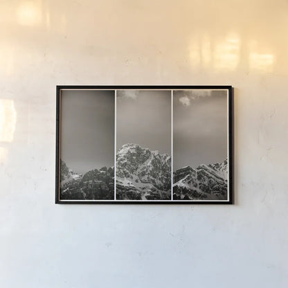 Peak Panel by Nathan Larson. shown as a paper print in a black flame. Available as a archival giclee rolled canvas, fine art paper, or poster print. SKU 82414i.