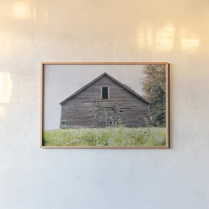 Peanut Farm by Nathan Larson. shown as a paper print in a natural frame. Available as a archival giclee rolled canvas, fine art paper, or poster print. SKU 98024i.