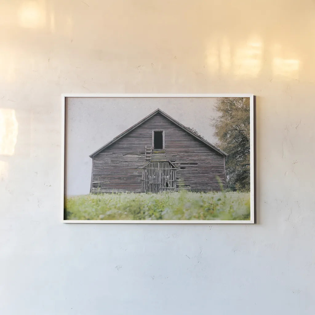 Peanut Farm by Nathan Larson. shown as a paper print in a white frame. Available as a archival giclee rolled canvas, fine art paper, or poster print. SKU 98024i.