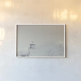 Peering Over BW by Nathan Larson. shown as a paper print in a white frame. Available as a archival giclee rolled canvas, fine art paper, or poster print. SKU 87192i.
