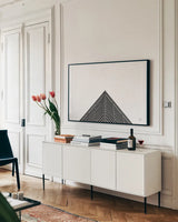 Philly II by Nathan Larson. shown as a framed stretched canvas in a living room above a console. Available as a archival giclee rolled canvas, fine art paper, or poster print. SKU 88598i.