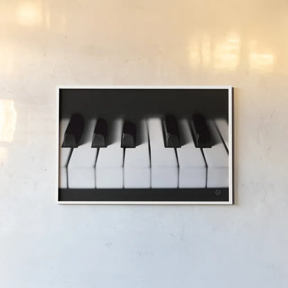 Piano Lounge I by Nathan Larson. shown as a paper print in a white frame. Available as a archival giclee rolled canvas, fine art paper, or poster print. SKU 76310i.