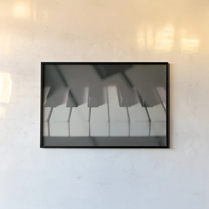 Piano Lounge III by Nathan Larson. shown as a paper print in a black flame. Available as a archival giclee rolled canvas, fine art paper, or poster print. SKU 76312i.