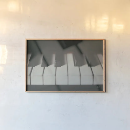 Piano Lounge III by Nathan Larson. shown as a paper print in a natural frame. Available as a archival giclee rolled canvas, fine art paper, or poster print. SKU 76312i.