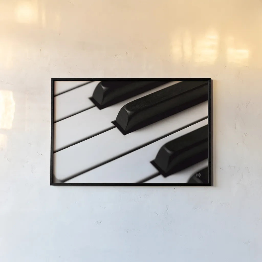 Piano Lounge IV by Nathan Larson. shown as a paper print in a black flame. Available as a archival giclee rolled canvas, fine art paper, or poster print. SKU 76313i.
