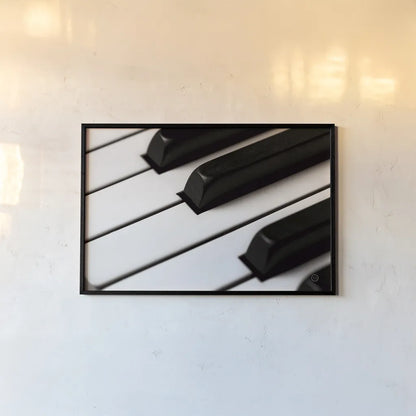 Piano Lounge IV by Nathan Larson. shown as a paper print in a black flame. Available as a archival giclee rolled canvas, fine art paper, or poster print. SKU 76313i.