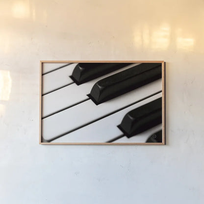 Piano Lounge IV by Nathan Larson. shown as a paper print in a natural frame. Available as a archival giclee rolled canvas, fine art paper, or poster print. SKU 76313i.