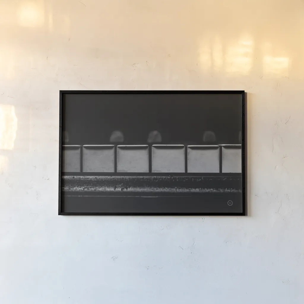 Piano Lounge V by Nathan Larson. shown as a paper print in a black flame. Available as a archival giclee rolled canvas, fine art paper, or poster print. SKU 76314i.