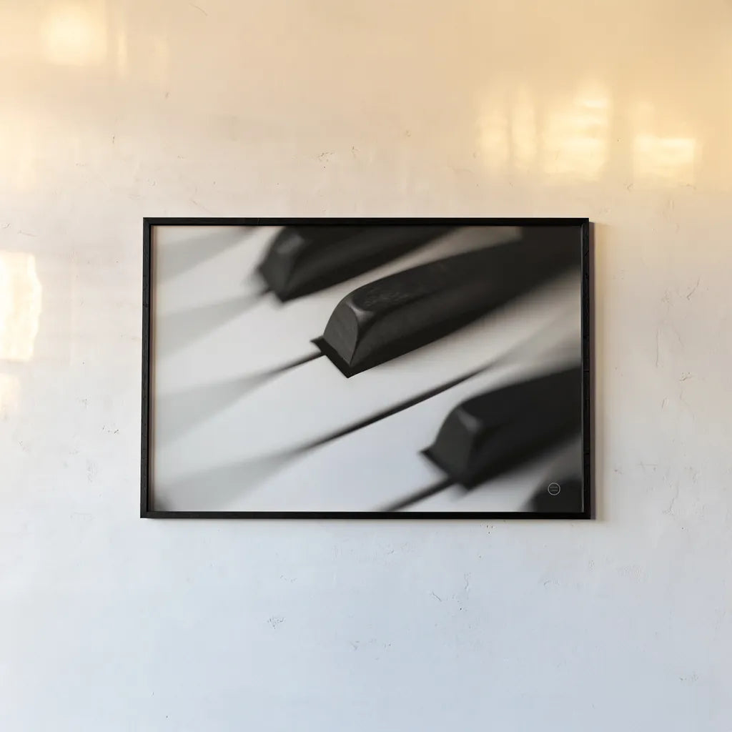 Piano Lounge VI by Nathan Larson. shown as a paper print in a black flame. Available as a archival giclee rolled canvas, fine art paper, or poster print. SKU 76315i.