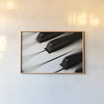 Piano Lounge VI by Nathan Larson. shown as a paper print in a natural frame. Available as a archival giclee rolled canvas, fine art paper, or poster print. SKU 76315i.