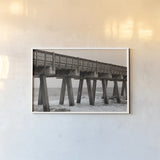 Pier Angles II by Nathan Larson. shown as a paper print in a white frame. Available as a archival giclee rolled canvas, fine art paper, or poster print. SKU 97450i.