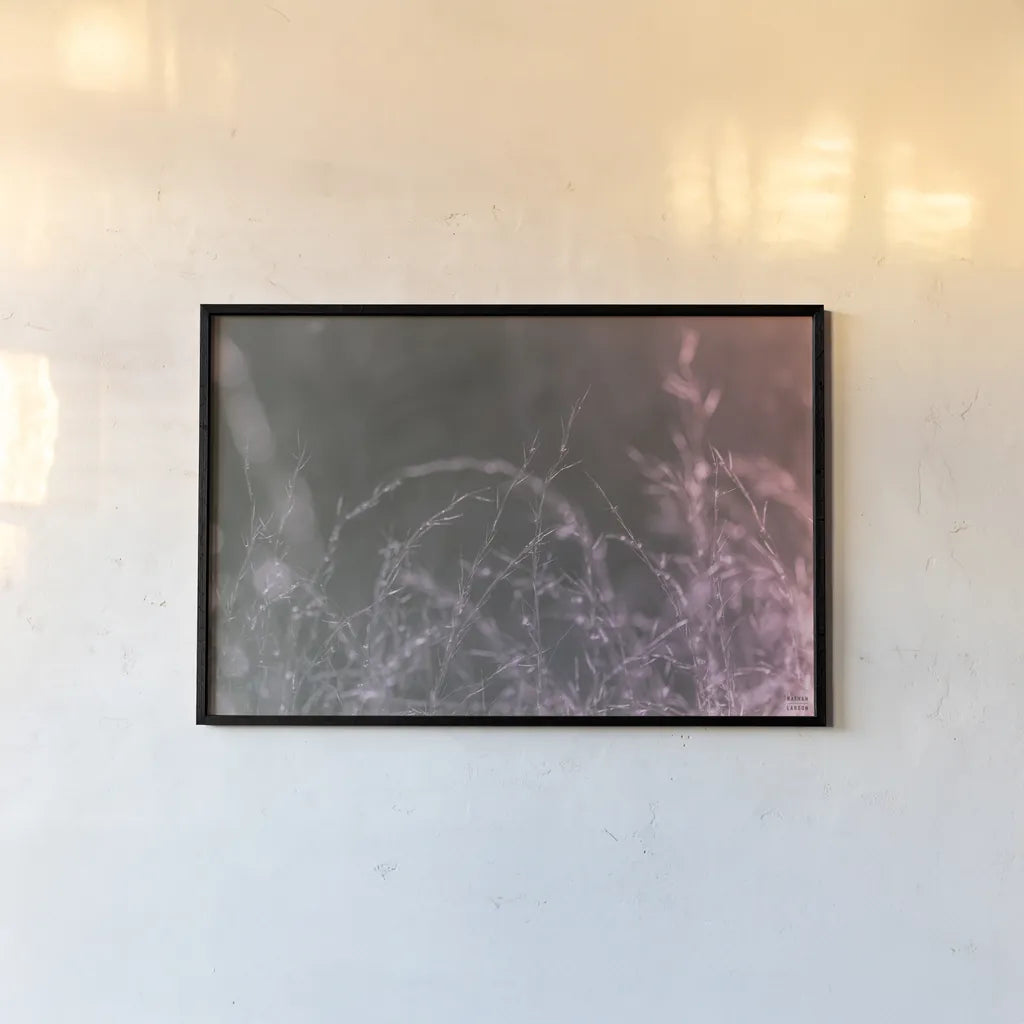 Pink Morning III by Nathan Larson. shown as a paper print in a black flame. Available as a archival giclee rolled canvas, fine art paper, or poster print. SKU 98721i.