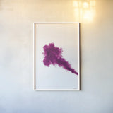 Pink Smoke by Nathan Larson. shown as a paper print in a white frame. Available as a archival giclee rolled canvas, fine art paper, or poster print. SKU 82302h.