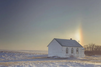 Prairie Church Solo Halo by Nathan Larson. SKU 84239i. Archival Giclee Fine art print for wall decor.