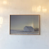 Prairie Church Solo Halo by Nathan Larson. shown as a paper print in a natural frame. Available as a archival giclee rolled canvas, fine art paper, or poster print. SKU 84239i.