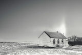 Prairie Church Solo Halo BW by Nathan Larson. SKU 84240i. Archival Giclee Fine art print for wall decor.