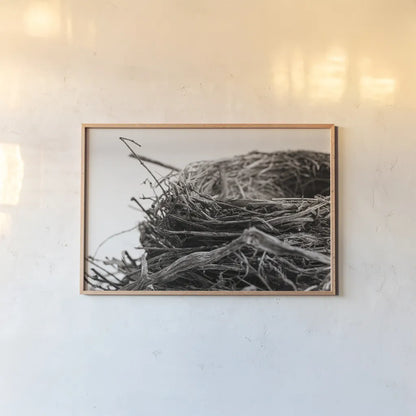 Preparing II by Nathan Larson. shown as a paper print in a natural frame. Available as a archival giclee rolled canvas, fine art paper, or poster print. SKU 99782i.