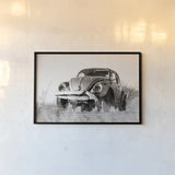 Punch Buggy BW by Nathan Larson. shown as a paper print in a black flame. Available as a archival giclee rolled canvas, fine art paper, or poster print. SKU 103998i.