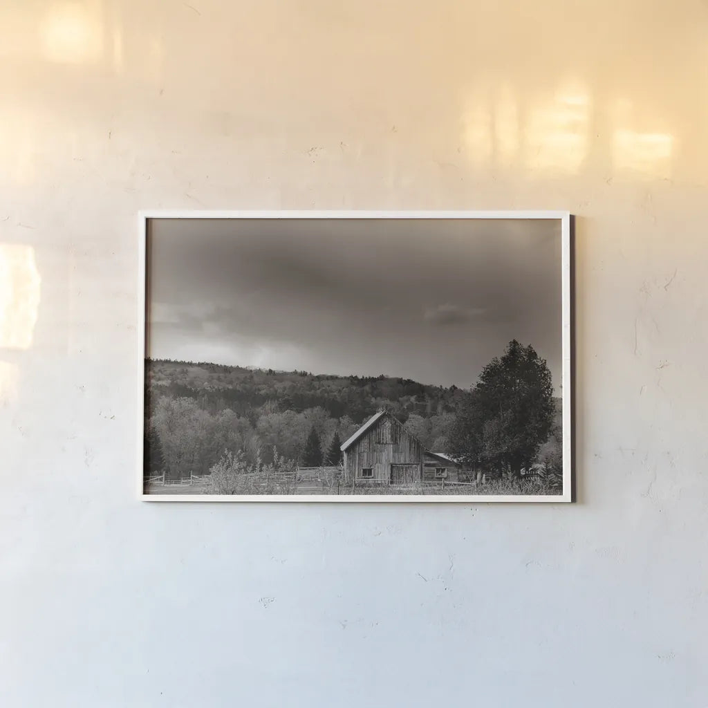 Rainbow Sunset Sepia by Nathan Larson. shown as a paper print in a white frame. Available as a archival giclee rolled canvas, fine art paper, or poster print. SKU 86416i.