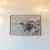 Rainy Pasture I by Nathan Larson. shown as a paper print in a natural frame. Available as a archival giclee rolled canvas, fine art paper, or poster print. SKU 99213i.