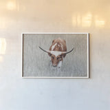 Rainy Pasture II by Nathan Larson. shown as a paper print in a white frame. Available as a archival giclee rolled canvas, fine art paper, or poster print. SKU 99210i.