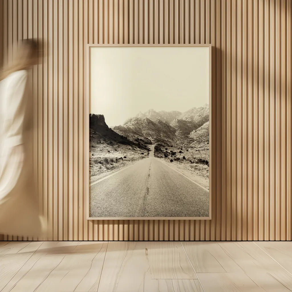 Road to Old West by Nathan Larson. shown as over sized large wall art. Available as an archival giclee rolled canvas, fine art paper, or poster print. SKU 72028h.