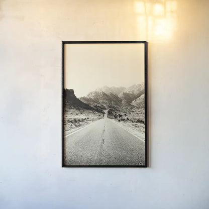 Road to Old West by Nathan Larson. shown as a paper print in a black flame. Available as a archival giclee rolled canvas, fine art paper, or poster print. SKU 72028h.
