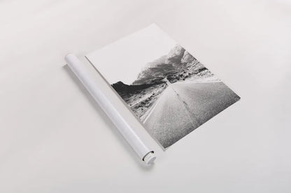 Road to Old West BW by Nathan Larson. shown as a rolled paper print. Available as archival giclee rolled canvas, fine art paper, or poster print. SKU 72754h.