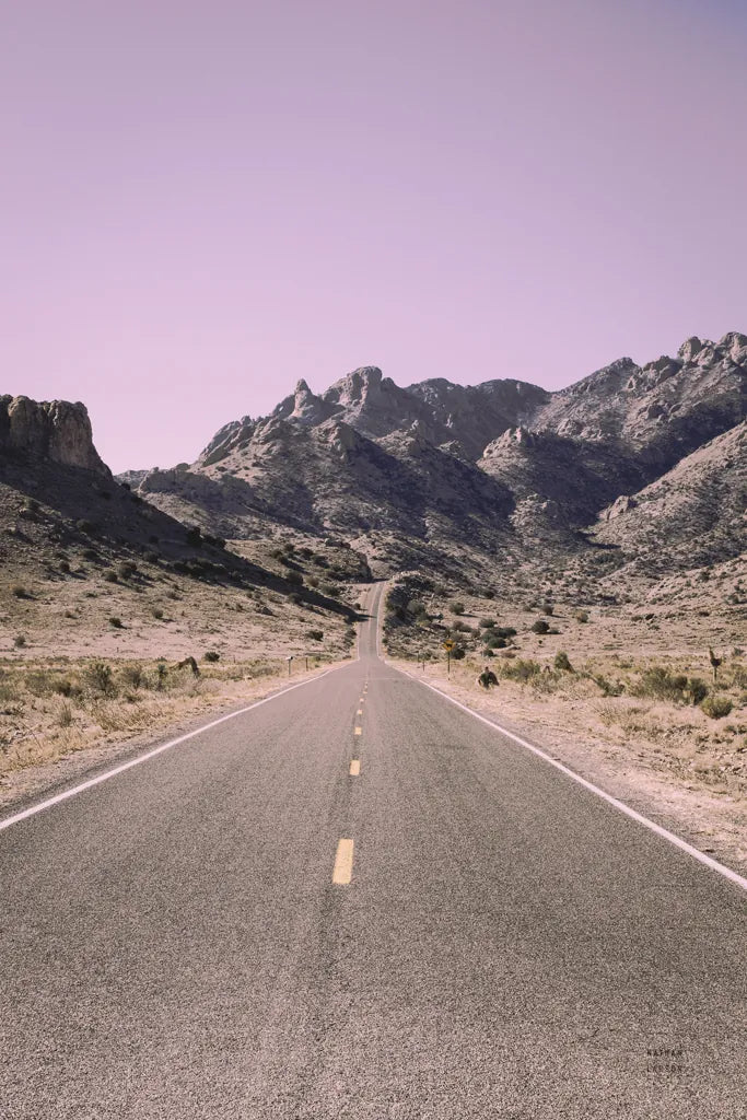 Road to Old West Purple by Nathan Larson. SKU 79243h. Archival Giclee Fine art print for wall decor.