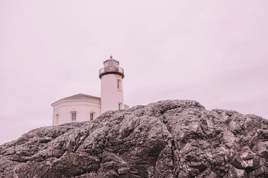 Rocky Lighthouse by Nathan Larson. SKU 91851i. Archival Giclee Fine art print for wall decor.