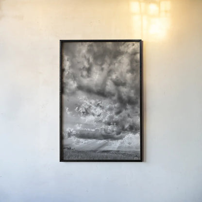 Rolling Pasture Rays by Nathan Larson. shown as a paper print in a black flame. Available as a archival giclee rolled canvas, fine art paper, or poster print. SKU 71166h.