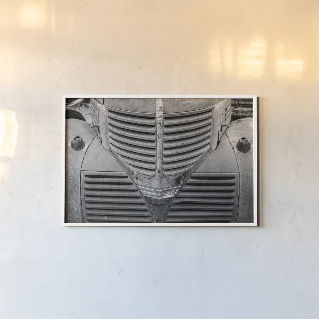 Rusted Glory I by Nathan Larson. shown as a paper print in a white frame. Available as a archival giclee rolled canvas, fine art paper, or poster print. SKU 87724i.