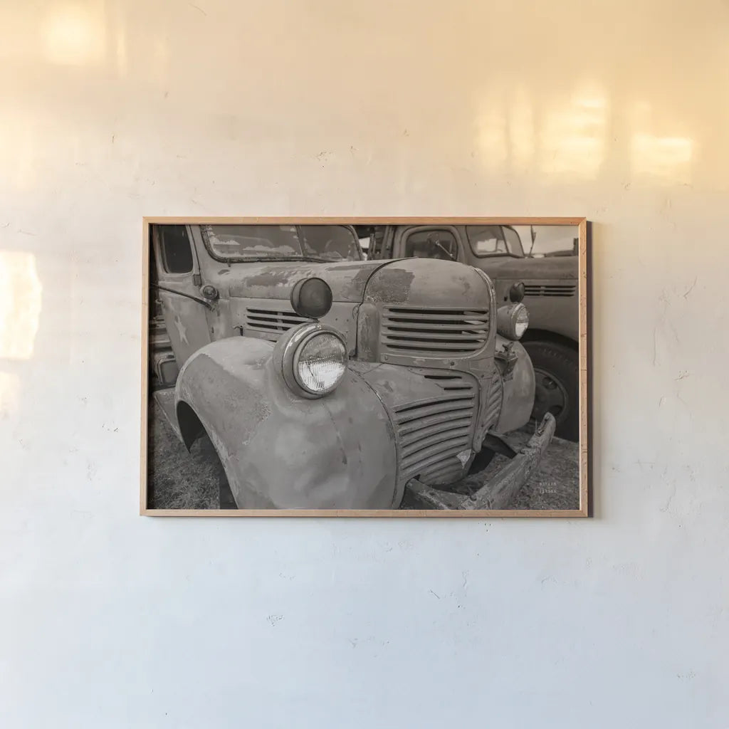 Rusted Glory II by Nathan Larson. shown as a paper print in a natural frame. Available as a archival giclee rolled canvas, fine art paper, or poster print. SKU 87725i.