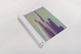 Saguaro Green Pastel by Nathan Larson. shown as a rolled paper print. Available as archival giclee rolled canvas, fine art paper, or poster print. SKU 97577h.