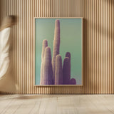 Saguaro Green Pastel by Nathan Larson. shown as over sized large wall art. Available as an archival giclee rolled canvas, fine art paper, or poster print. SKU 97577h.