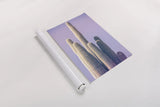 Saguaro Purple Pastel by Nathan Larson. shown as a rolled paper print. Available as archival giclee rolled canvas, fine art paper, or poster print. SKU 97578h.