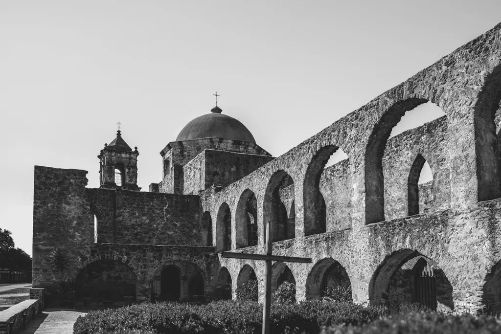 San Antonio Mission I by Nathan Larson. SKU 102780i. Archival Giclee Fine art print for wall decor.
