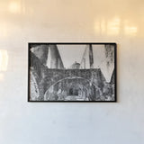 San Antonio Mission II by Nathan Larson. shown as a paper print in a black flame. Available as a archival giclee rolled canvas, fine art paper, or poster print. SKU 102781i.