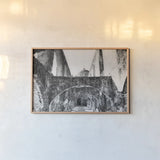San Antonio Mission II by Nathan Larson. shown as a paper print in a natural frame. Available as a archival giclee rolled canvas, fine art paper, or poster print. SKU 102781i.