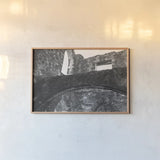 San Antonio Mission III by Nathan Larson. shown as a paper print in a natural frame. Available as a archival giclee rolled canvas, fine art paper, or poster print. SKU 102782i.