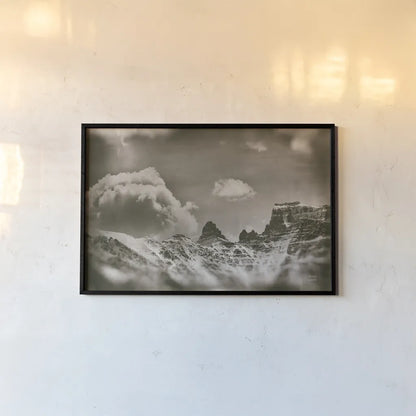 Sepia Peaks by Nathan Larson. shown as a paper print in a black flame. Available as a archival giclee rolled canvas, fine art paper, or poster print. SKU 81191i.