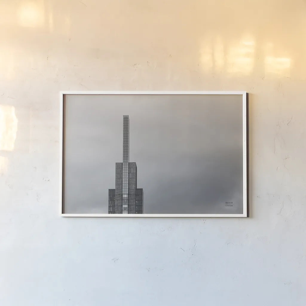 Sky High by Nathan Larson. shown as a paper print in a white frame. Available as a archival giclee rolled canvas, fine art paper, or poster print. SKU 88469i.