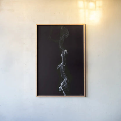 Smoke III by Nathan Larson. shown as a paper print in a natural frame. Available as a archival giclee rolled canvas, fine art paper, or poster print. SKU 77337h.