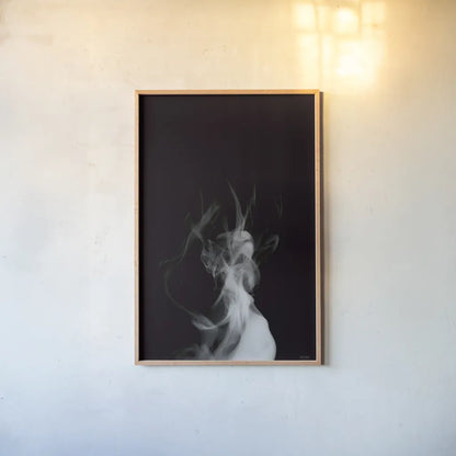 Smoke IV by Nathan Larson. shown as a paper print in a natural frame. Available as a archival giclee rolled canvas, fine art paper, or poster print. SKU 77338h.