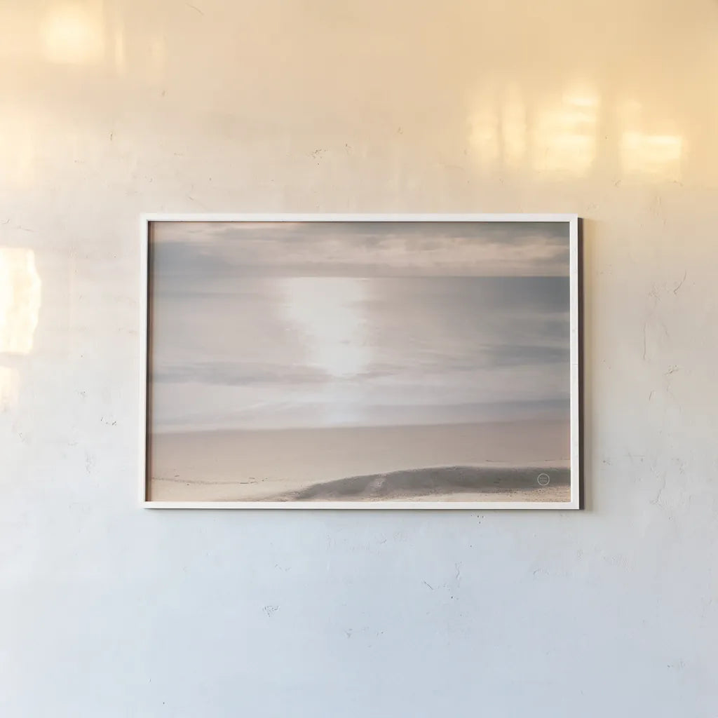 Smooth Waters by Nathan Larson. shown as a paper print in a white frame. Available as a archival giclee rolled canvas, fine art paper, or poster print. SKU 71380i.