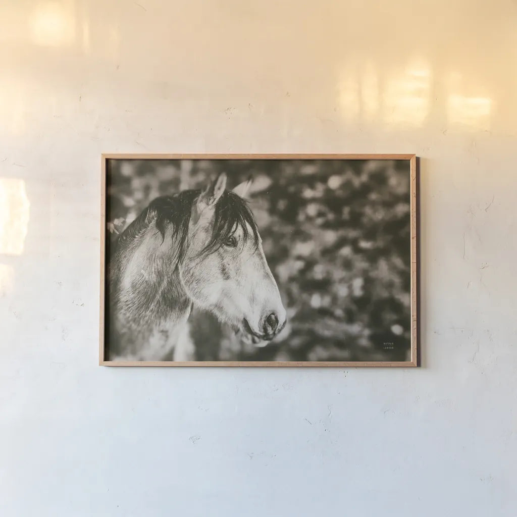 Snowy Range Sepia by Nathan Larson. shown as a paper print in a natural frame. Available as a archival giclee rolled canvas, fine art paper, or poster print. SKU 84269i.